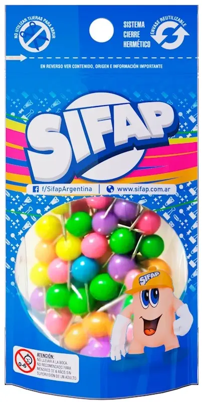 [4512] ALFILER SEÑALADOR MAPA SIFAP BOLITA 50u.ESTUCHE   