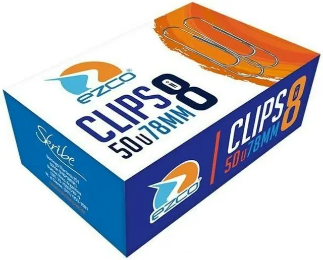 [708] BROCHES CLIPS EZCO  ACERO    Nº 8  50u.                     
