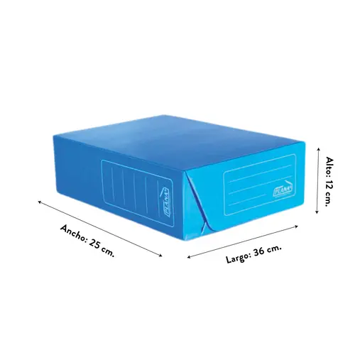 CAJA ARCHIVO PLASTICA OFICIO AZUL 36x25x12 OFERTA           