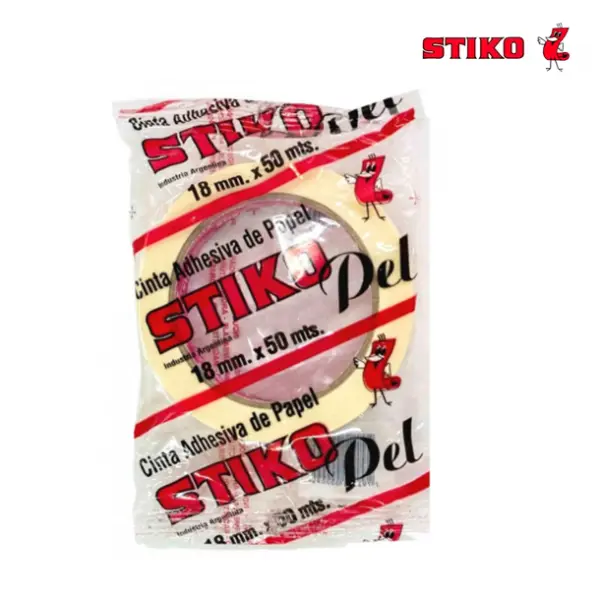 [1504] CINTA ADHESIVA ENMASCARAR STIKO PEL       18mm.x50m.        