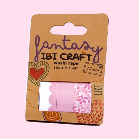 FANTASIA CINTA ADH.WASHI TAPE IBI CRAFT  3u. 5mts.DECO      