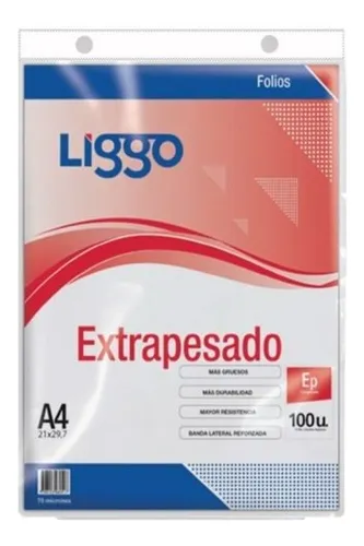 [1793] FOLIO POLIPROPILENO LIGGO 70m.  A4  100u.                   