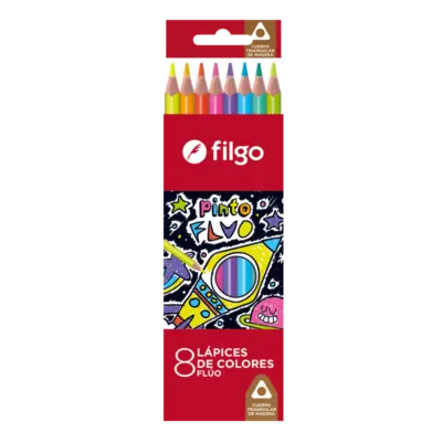 LAP.DE COLOR FILGO MADERA FLUO     8 LARGOS                 