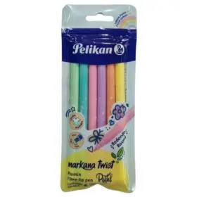[2197] LAP.DE FIBRA AL AGUA 1mm.PELIKAN MARKANA PASTEL  BL. 6u.    