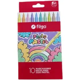 LAP.DE FIBRA AL AGUA FILGO CARTON     10 LARGOS PASTEL      